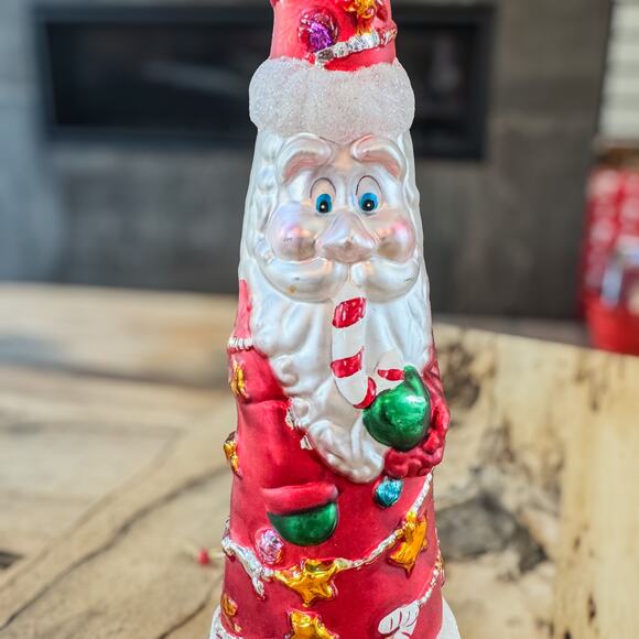 Mercury Glass Santa Claus Christmas Ornament, 12”H, Holiday Decor, Colorful - Picture 8 of 8